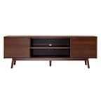 Meuble TV en bois massif de style Mid-Century Middlebrook de 70 po