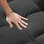 Canapé-lit gigogne Black 55.2 Velvet avec coussins décoratifs et poches latérales