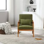 GDFStudio - Fauteuil d'appoint Olivia en velours avec structure en bois massif et coussin confortable