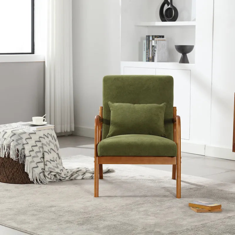GDFStudio - Fauteuil d'appoint Olivia en velours avec structure en bois massif et coussin confortable