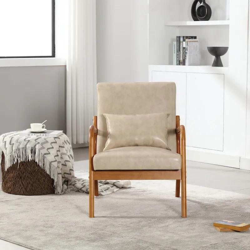 GDFStudio - Fauteuil d'appoint Olivia en velours avec structure en bois massif et coussin confortable