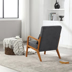 GDFStudio - Fauteuil d'appoint Olivia en velours avec structure en bois massif et coussin confortable