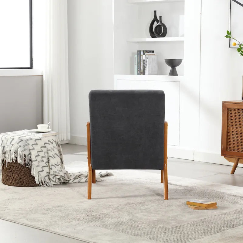 GDFStudio - Fauteuil d'appoint Olivia en velours avec structure en bois massif et coussin confortable