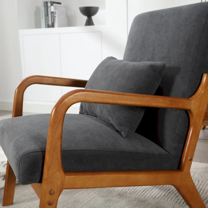 GDFStudio - Fauteuil d'appoint Olivia en velours avec structure en bois massif et coussin confortable
