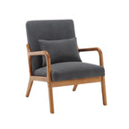 GDFStudio - Fauteuil d'appoint Olivia en velours avec structure en bois massif et coussin confortable