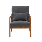 GDFStudio - Fauteuil d'appoint Olivia en velours avec structure en bois massif et coussin confortable