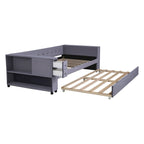 Cadre de lit de repos rembourré en velours avec ports de chargement USB et rangement