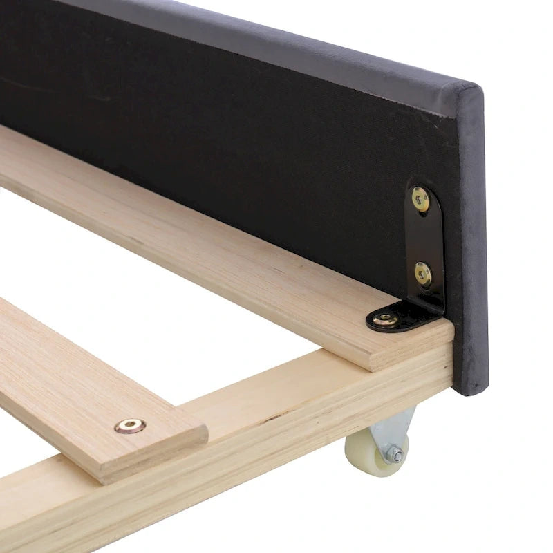 Cadre de lit de repos rembourré en velours avec ports de chargement USB et rangement