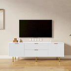 Meuble TV moderne blanc chaud, pour salon ou chambre à coucher