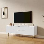 Meuble TV moderne blanc chaud, pour salon ou chambre à coucher