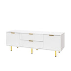 Meuble TV moderne blanc chaud, pour salon ou chambre à coucher