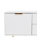 Meuble TV moderne blanc chaud, pour salon ou chambre à coucher