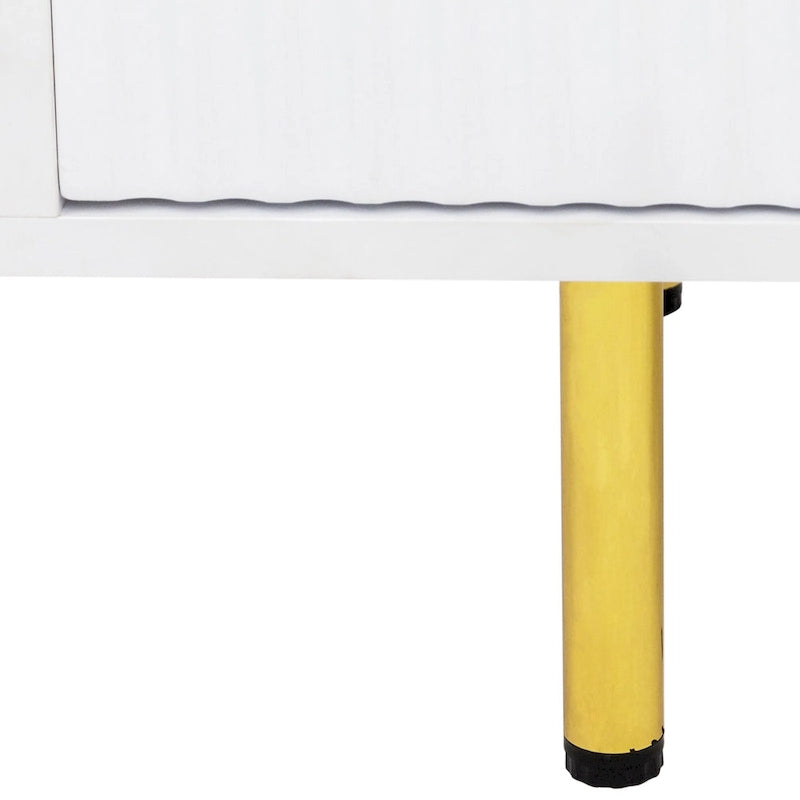 Meuble TV moderne blanc chaud, pour salon ou chambre à coucher