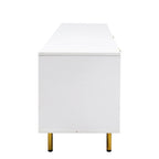 Meuble TV moderne blanc chaud, pour salon ou chambre à coucher