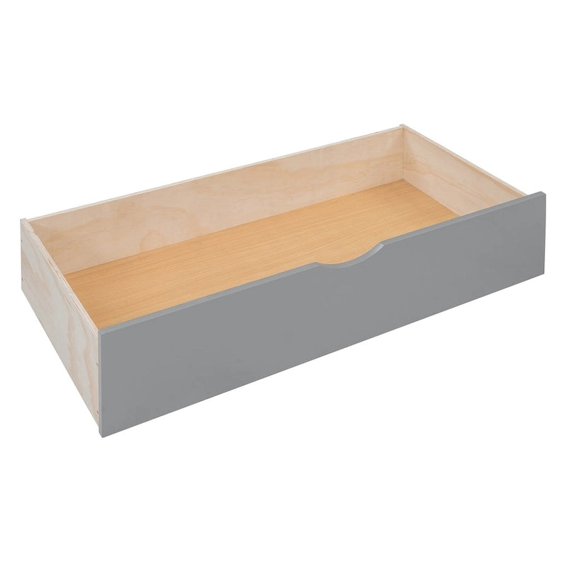 Lit de jour double avec tiroirs de rangement, armoire et étagère, construction en bois robuste