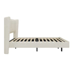 Lit plateforme flottant Queen Velvet avec lumières LED et 6 rangements