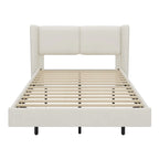 Lit plateforme flottant Queen Velvet avec lumières LED et 6 rangements