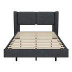 Lit plateforme flottant Queen Velvet avec lumières LED et 6 rangements