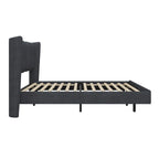 Lit plateforme flottant Queen Velvet avec lumières LED et 6 rangements