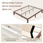 Costway Cadre de Lit King Size 14 Sommier à Lattes en Bois