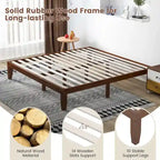 Costway Cadre de Lit King Size 14 Sommier à Lattes en Bois