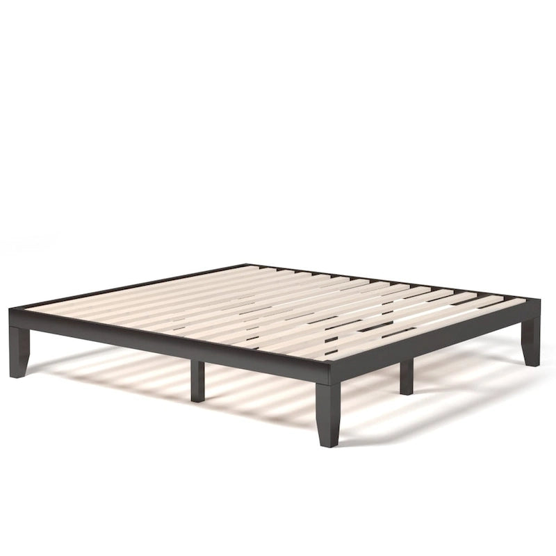 Costway Cadre de Lit King Size 14 Sommier à Lattes en Bois