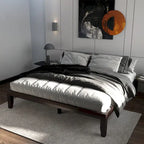 Costway Cadre de Lit King Size 14 Sommier à Lattes en Bois