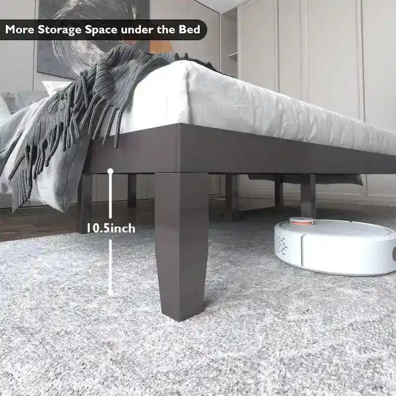 Costway Cadre de Lit King Size 14 Sommier à Lattes en Bois