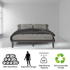 Costway Cadre de Lit King Size 14 Sommier à Lattes en Bois