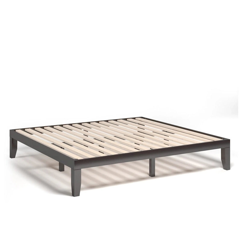 Costway Cadre de Lit King Size 14 Sommier à Lattes en Bois