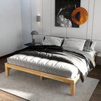 Costway Cadre de Lit King Size 14 Sommier à Lattes en Bois
