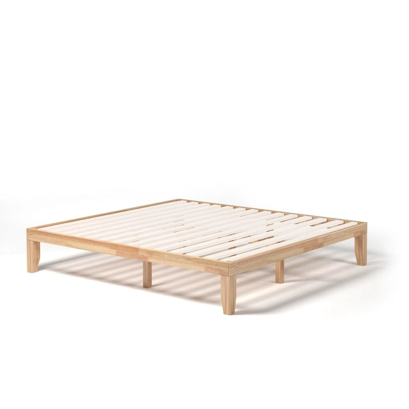 Costway Cadre de Lit King Size 14 Sommier à Lattes en Bois