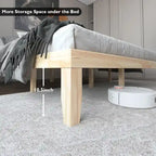 Costway Cadre de Lit King Size 14 Sommier à Lattes en Bois