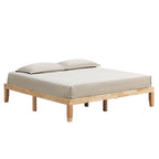 Costway Cadre de Lit King Size 14 Sommier à Lattes en Bois