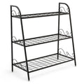 Costway Étagère Support à Fleurs à 3 Niveaux en Métal pour Pots de Plantes Porte-Plantes Présentoir