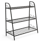 Costway Étagère Support à Fleurs à 3 Niveaux en Métal pour Pots de Plantes Porte-Plantes Présentoir