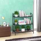 Costway Étagère Support à Fleurs à 3 Niveaux en Métal pour Pots de Plantes Porte-Plantes Présentoir