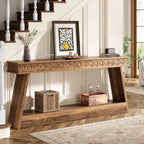 Table d'entrée extra longue de 180 cm, console étroite à 2 niveaux avec rangement - 180L x 30l x 80H cm