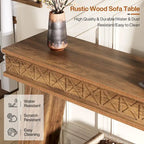 Table d'entrée extra longue de 180 cm, console étroite à 2 niveaux avec rangement - 180L x 30l x 80H cm