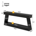 Table d'entrée extra longue de 180 cm, console étroite à 2 niveaux avec rangement - 180L x 30l x 80H cm