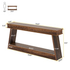 Table d'entrée extra longue de 180 cm, console étroite à 2 niveaux avec rangement - 180L x 30l x 80H cm