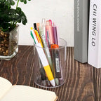 Porte-crayon en acrylique, support de brosses de maquillage Organisateur de bureau rond