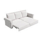 Canapé convertible 3 en 1 King size Chesterfield, en velours/similicuir, avec clous décoratifs et accoudoirs arrondis