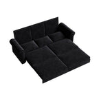 Canapé convertible 3 en 1 King size Chesterfield, en velours/similicuir, avec clous décoratifs et accoudoirs arrondis