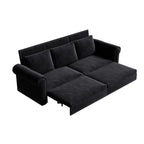 Canapé convertible 3 en 1 King size Chesterfield, en velours/similicuir, avec clous décoratifs et accoudoirs arrondis