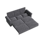 Canapé convertible 3 en 1 King size Chesterfield, en velours/similicuir, avec clous décoratifs et accoudoirs arrondis