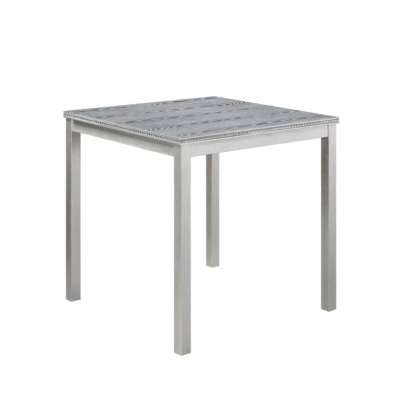 Ensemble de salle à manger 5 pièces, hauteur comptoir, en bois, avec table carrée et 4 chaises rembourrées