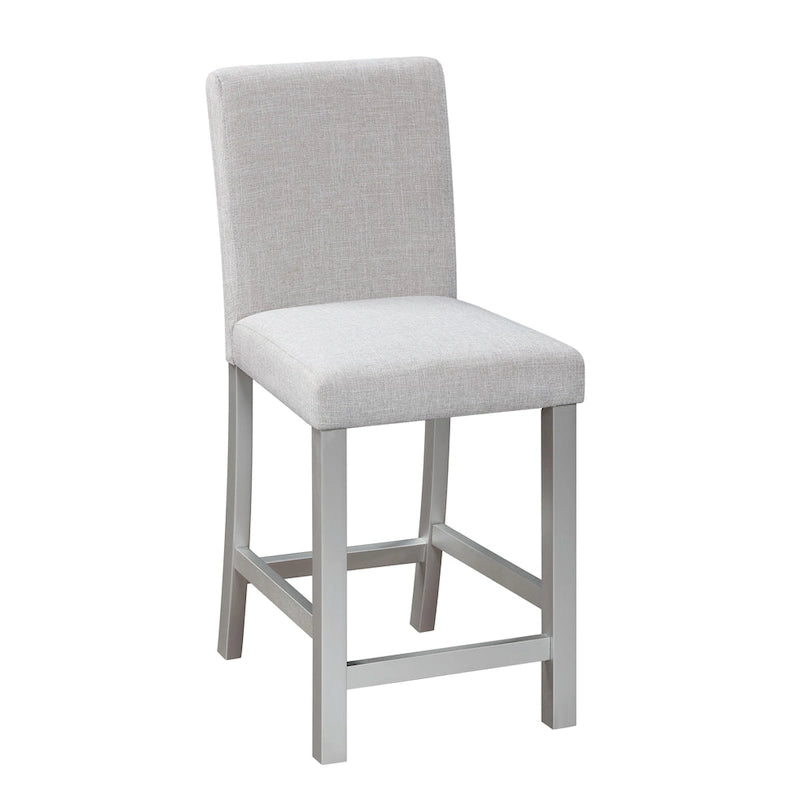 Ensemble de salle à manger 5 pièces, hauteur comptoir, en bois, avec table carrée et 4 chaises rembourrées