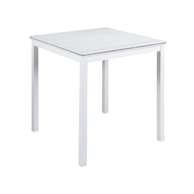 Ensemble de salle à manger 5 pièces, hauteur comptoir, en bois, avec table carrée et 4 chaises rembourrées