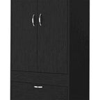 18.9 Armoire double moderne avec deux tiroirs inférieurs et une tringle de penderie pour chambre à coucher